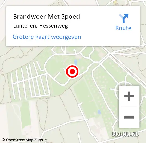 Locatie op kaart van de 112 melding: Brandweer Met Spoed Naar Lunteren, Hessenweg op 30 januari 2023 11:22