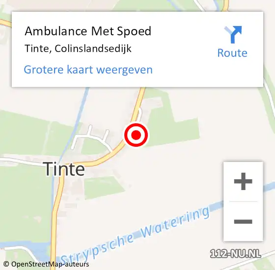 Locatie op kaart van de 112 melding: Ambulance Met Spoed Naar Tinte, Colinslandsedijk op 30 januari 2023 16:36