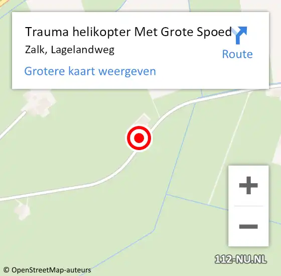 Locatie op kaart van de 112 melding: Trauma helikopter Met Grote Spoed Naar Zalk, Lagelandweg op 30 januari 2023 18:42