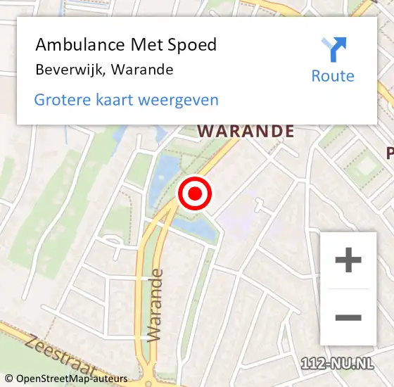 Locatie op kaart van de 112 melding: Ambulance Met Spoed Naar Beverwijk, Warande op 30 januari 2023 20:57