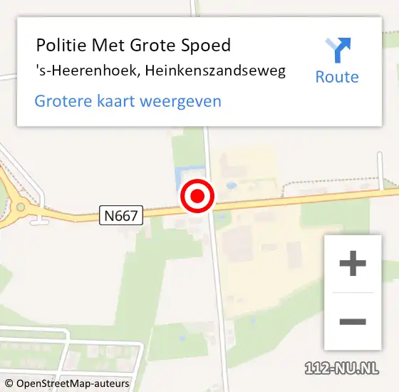 Locatie op kaart van de 112 melding: Politie Met Grote Spoed Naar 's-Heerenhoek, Heinkenszandseweg op 31 januari 2023 07:07