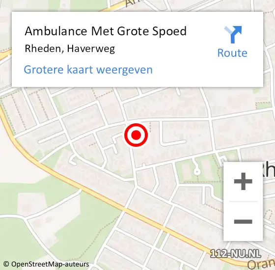 Locatie op kaart van de 112 melding: Ambulance Met Grote Spoed Naar Rheden, Haverweg op 31 januari 2023 07:30