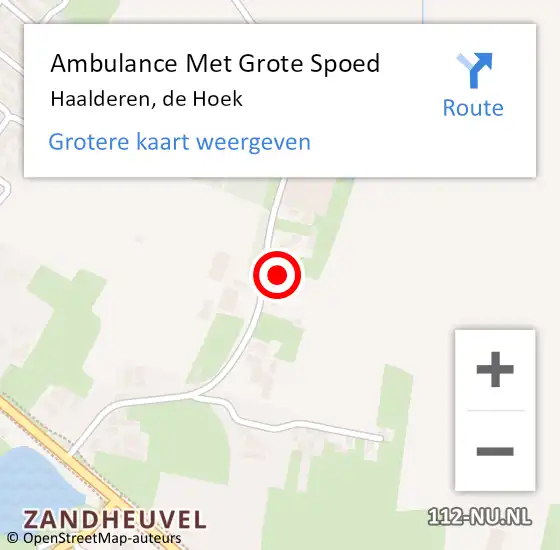 Locatie op kaart van de 112 melding: Ambulance Met Grote Spoed Naar Haalderen, de Hoek op 31 januari 2023 07:32