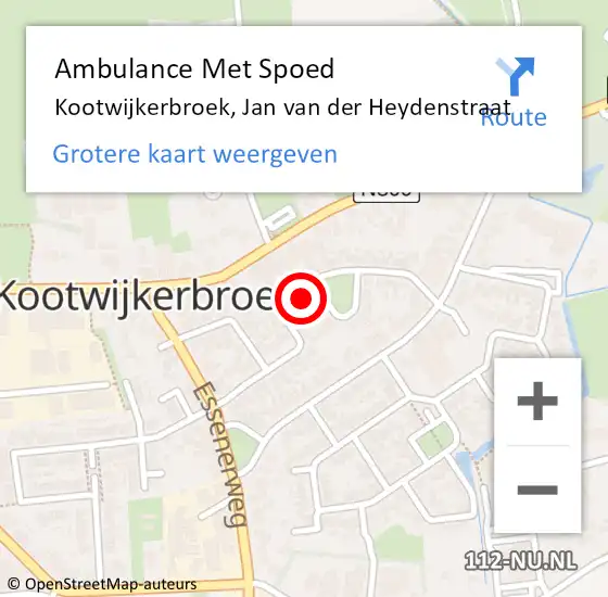 Locatie op kaart van de 112 melding: Ambulance Met Spoed Naar Kootwijkerbroek, Jan van der Heydenstraat op 31 januari 2023 09:13
