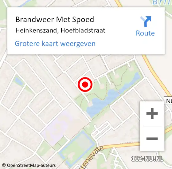 Locatie op kaart van de 112 melding: Brandweer Met Spoed Naar Heinkenszand, Hoefbladstraat op 31 januari 2023 13:54