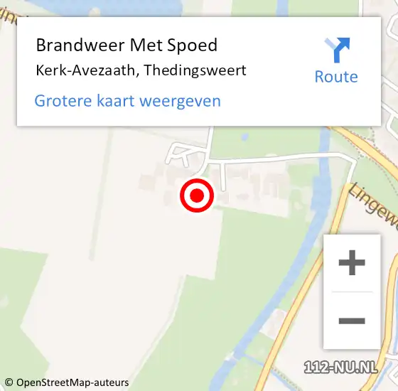 Locatie op kaart van de 112 melding: Brandweer Met Spoed Naar Kerk-Avezaath, Thedingsweert op 31 januari 2023 18:30