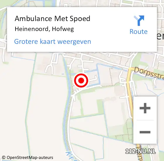 Locatie op kaart van de 112 melding: Ambulance Met Spoed Naar Heinenoord, Hofweg op 31 januari 2023 20:15