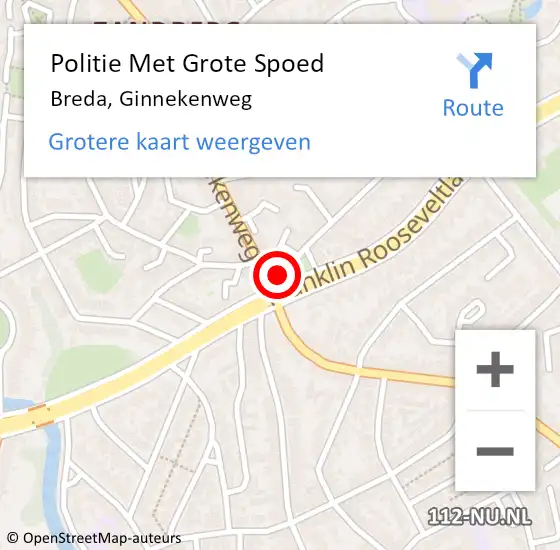 Locatie op kaart van de 112 melding: Politie Met Grote Spoed Naar Breda, Ginnekenweg op 31 januari 2023 21:38