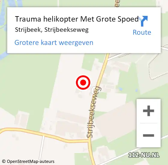 Locatie op kaart van de 112 melding: Trauma helikopter Met Grote Spoed Naar Strijbeek, Strijbeekseweg op 31 januari 2023 23:08
