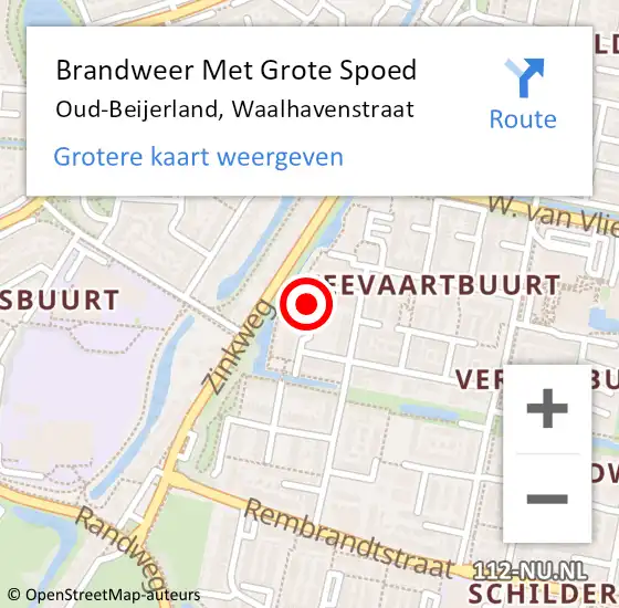 Locatie op kaart van de 112 melding: Brandweer Met Grote Spoed Naar Oud-Beijerland, Waalhavenstraat op 1 februari 2023 01:34