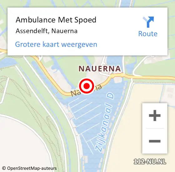 Locatie op kaart van de 112 melding: Ambulance Met Spoed Naar Assendelft, Nauerna op 1 februari 2023 11:51