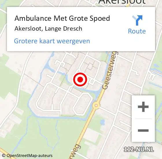 Locatie op kaart van de 112 melding: Ambulance Met Grote Spoed Naar Akersloot, Lange Dresch op 1 februari 2023 13:59