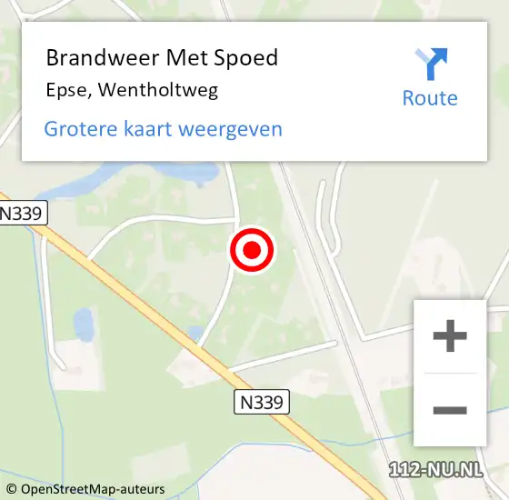 Locatie op kaart van de 112 melding: Brandweer Met Spoed Naar Epse, Wentholtweg op 1 februari 2023 13:59