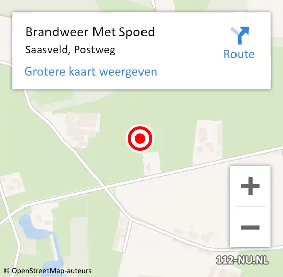 Locatie op kaart van de 112 melding: Brandweer Met Spoed Naar Saasveld, Postweg op 1 februari 2023 17:47