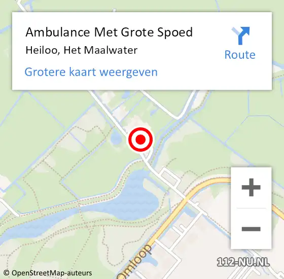 Locatie op kaart van de 112 melding: Ambulance Met Grote Spoed Naar Heiloo, Het Maalwater op 1 februari 2023 18:35