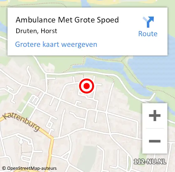Locatie op kaart van de 112 melding: Ambulance Met Grote Spoed Naar Druten, Horst op 1 februari 2023 18:41