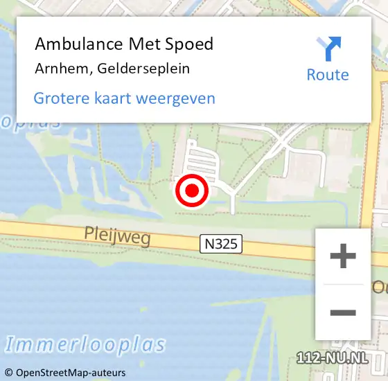 Locatie op kaart van de 112 melding: Ambulance Met Spoed Naar Arnhem, Gelderseplein op 1 februari 2023 20:13