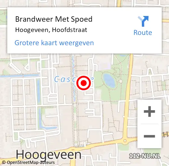 Locatie op kaart van de 112 melding: Brandweer Met Spoed Naar Hoogeveen, Hoofdstraat op 1 februari 2023 20:21