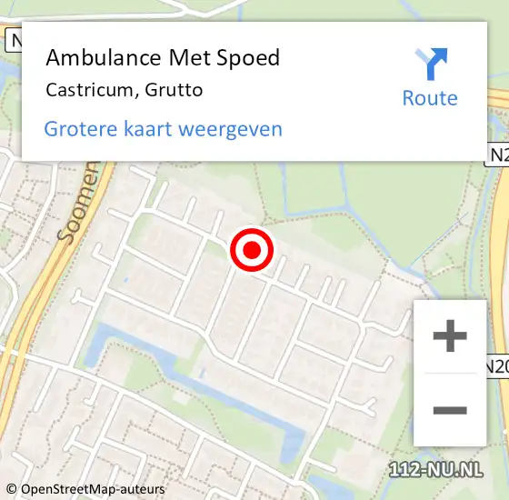 Locatie op kaart van de 112 melding: Ambulance Met Spoed Naar Castricum, Grutto op 1 februari 2023 21:52