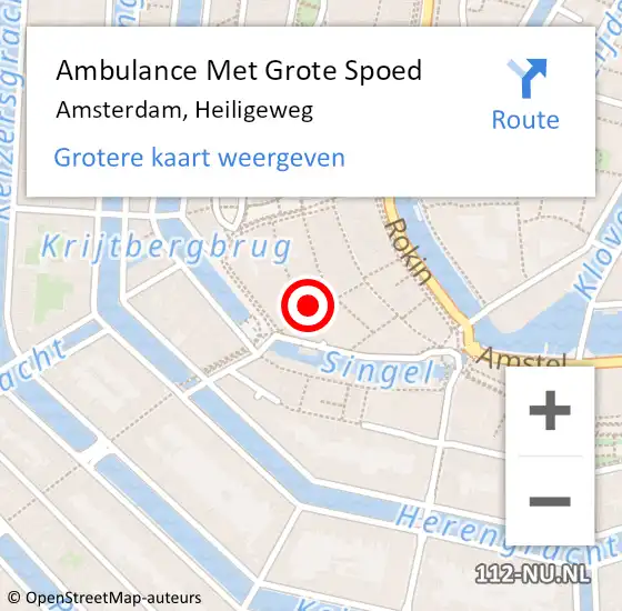 Locatie op kaart van de 112 melding: Ambulance Met Grote Spoed Naar Amsterdam, Heiligeweg op 2 februari 2023 04:04