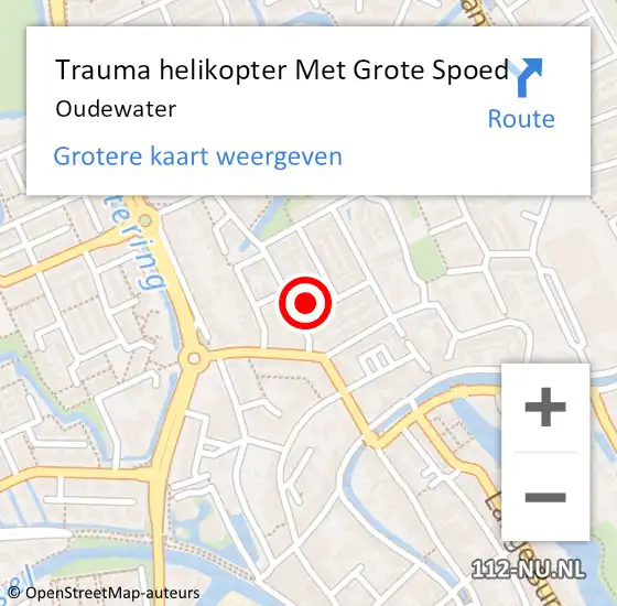 Locatie op kaart van de 112 melding: Trauma helikopter Met Grote Spoed Naar Oudewater op 2 februari 2023 07:57