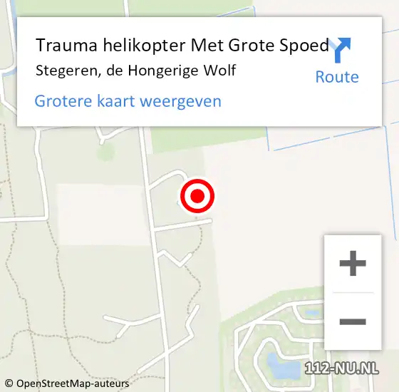 Locatie op kaart van de 112 melding: Trauma helikopter Met Grote Spoed Naar Stegeren, de Hongerige Wolf op 2 februari 2023 10:26