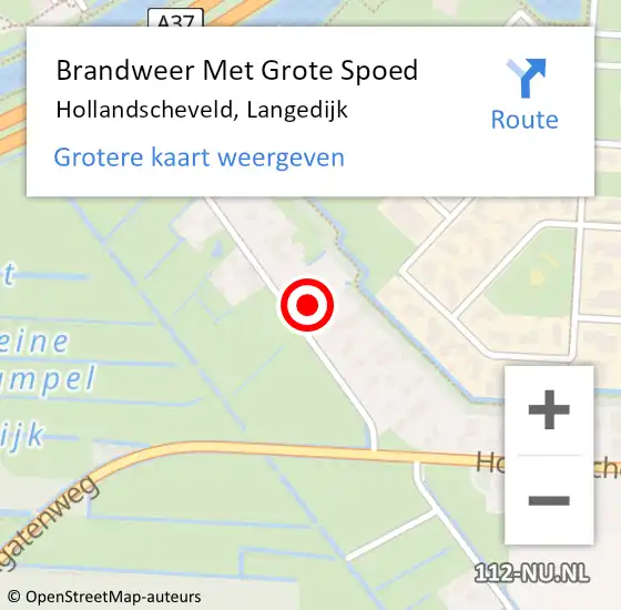Locatie op kaart van de 112 melding: Brandweer Met Grote Spoed Naar Hollandscheveld, Langedijk op 2 februari 2023 11:23