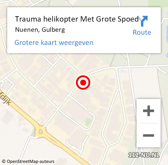 Locatie op kaart van de 112 melding: Trauma helikopter Met Grote Spoed Naar Nuenen, Gulberg op 2 februari 2023 20:21