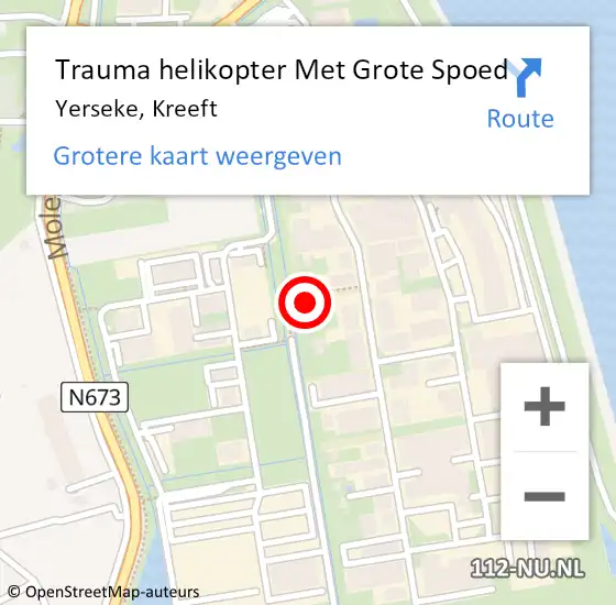 Locatie op kaart van de 112 melding: Trauma helikopter Met Grote Spoed Naar Yerseke, Kreeft op 3 februari 2023 08:14