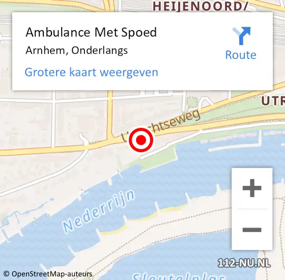 Locatie op kaart van de 112 melding: Ambulance Met Spoed Naar Arnhem, Onderlangs op 3 februari 2023 09:22