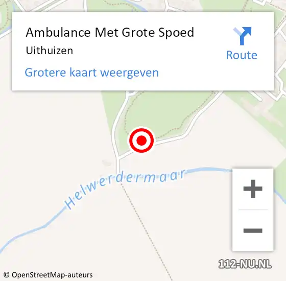 Locatie op kaart van de 112 melding: Ambulance Met Grote Spoed Naar Uithuizen op 3 februari 2023 10:06