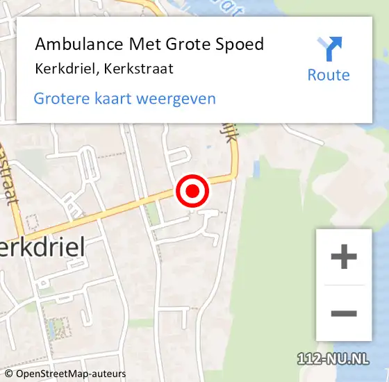 Locatie op kaart van de 112 melding: Ambulance Met Grote Spoed Naar Kerkdriel, Kerkstraat op 3 februari 2023 12:01