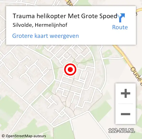 Locatie op kaart van de 112 melding: Trauma helikopter Met Grote Spoed Naar Silvolde, Hermelijnhof op 3 februari 2023 12:12
