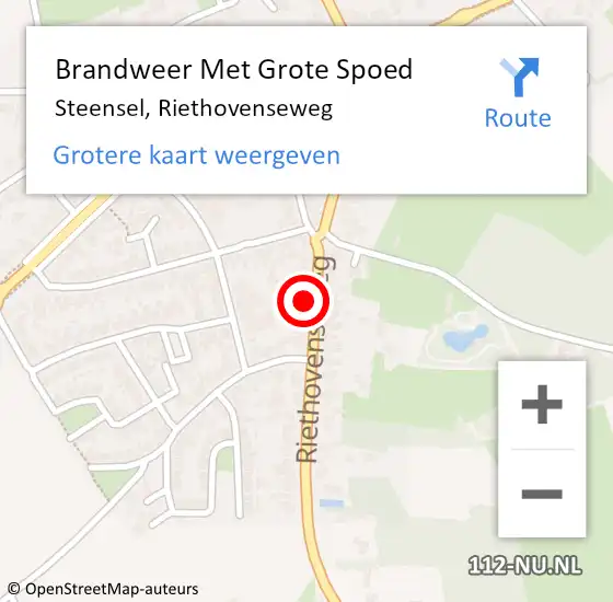 Locatie op kaart van de 112 melding: Brandweer Met Grote Spoed Naar Steensel, Riethovenseweg op 3 februari 2023 17:20