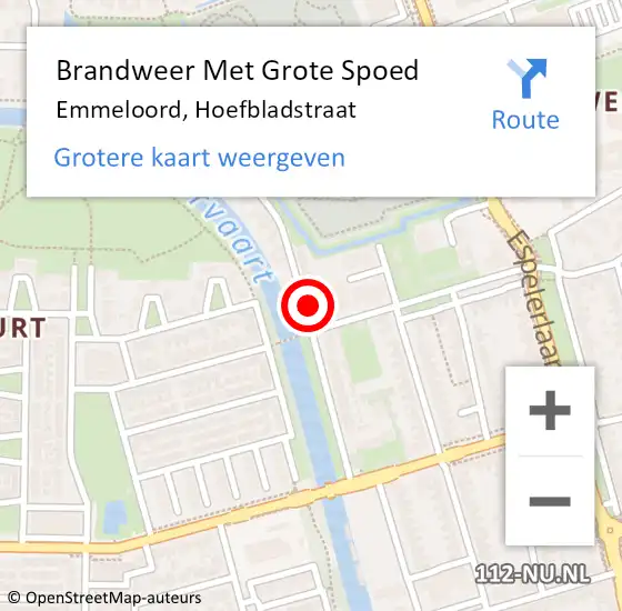 Locatie op kaart van de 112 melding: Brandweer Met Grote Spoed Naar Emmeloord, Hoefbladstraat op 3 februari 2023 19:12