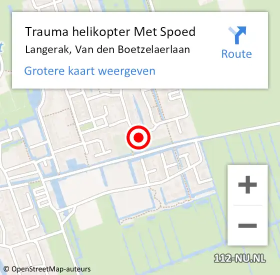 Locatie op kaart van de 112 melding: Trauma helikopter Met Spoed Naar Langerak, Van den Boetzelaerlaan op 3 februari 2023 20:05