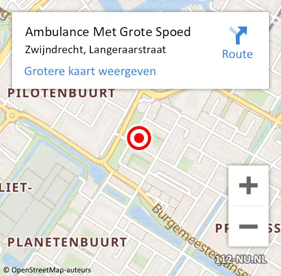 Locatie op kaart van de 112 melding: Ambulance Met Grote Spoed Naar Zwijndrecht, Langeraarstraat op 3 februari 2023 20:13