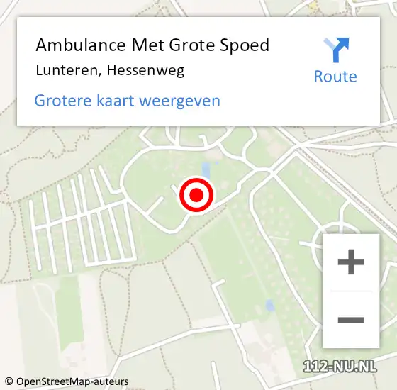 Locatie op kaart van de 112 melding: Ambulance Met Grote Spoed Naar Lunteren, Hessenweg op 4 februari 2023 13:58