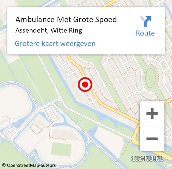 Locatie op kaart van de 112 melding: Ambulance Met Grote Spoed Naar Assendelft, Witte Ring op 4 februari 2023 14:52