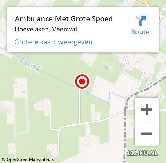 Locatie op kaart van de 112 melding: Ambulance Met Grote Spoed Naar Hoevelaken, Veenwal op 4 februari 2023 17:18