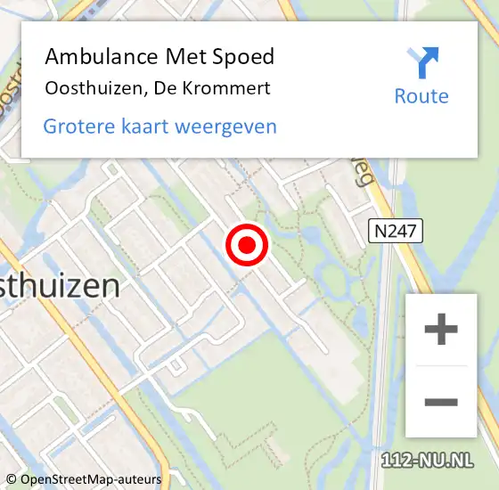 Locatie op kaart van de 112 melding: Ambulance Met Spoed Naar Oosthuizen, De Krommert op 4 februari 2023 22:29