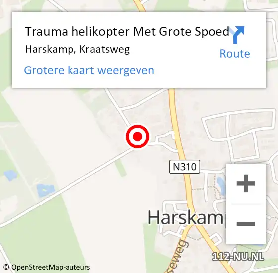 Locatie op kaart van de 112 melding: Trauma helikopter Met Grote Spoed Naar Harskamp, Kraatsweg op 5 februari 2023 02:34