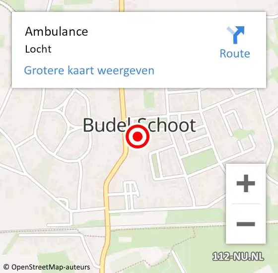 Locatie op kaart van de 112 melding: Ambulance Locht op 14 augustus 2014 14:06