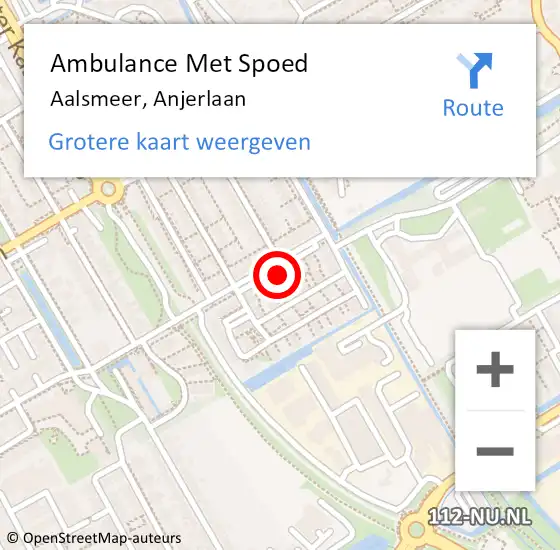 Locatie op kaart van de 112 melding: Ambulance Met Spoed Naar Aalsmeer, Anjerlaan op 5 februari 2023 05:41