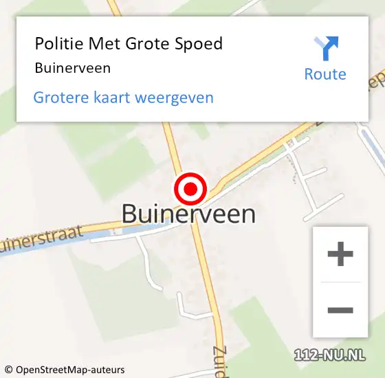 Locatie op kaart van de 112 melding: Politie Met Grote Spoed Naar Buinerveen op 5 februari 2023 12:26