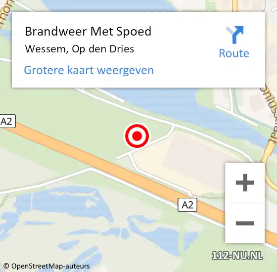 Locatie op kaart van de 112 melding: Brandweer Met Spoed Naar Wessem, Op den Dries op 5 februari 2023 13:16