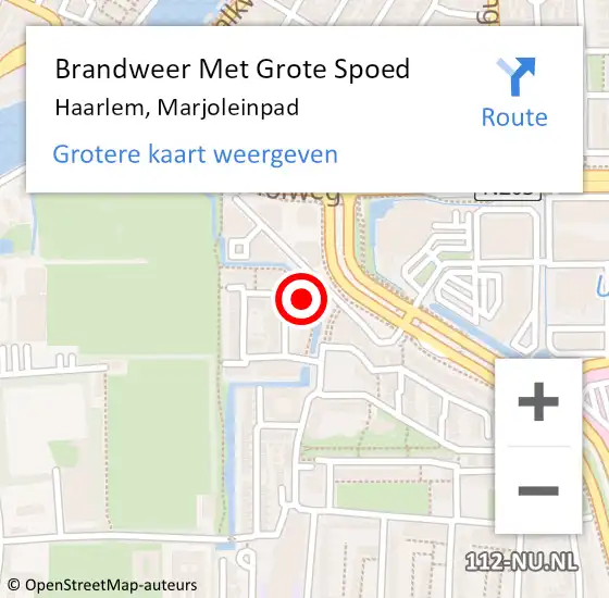 Locatie op kaart van de 112 melding: Brandweer Met Grote Spoed Naar Haarlem, Marjoleinpad op 5 februari 2023 15:06
