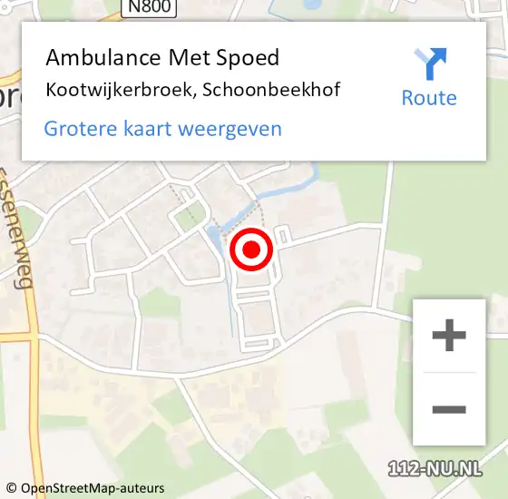 Locatie op kaart van de 112 melding: Ambulance Met Spoed Naar Kootwijkerbroek, Schoonbeekhof op 5 februari 2023 16:31