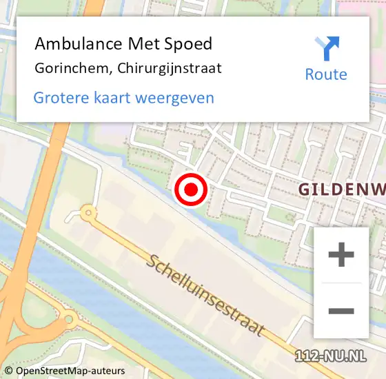 Locatie op kaart van de 112 melding: Ambulance Met Spoed Naar Gorinchem, Chirurgijnstraat op 5 februari 2023 23:25