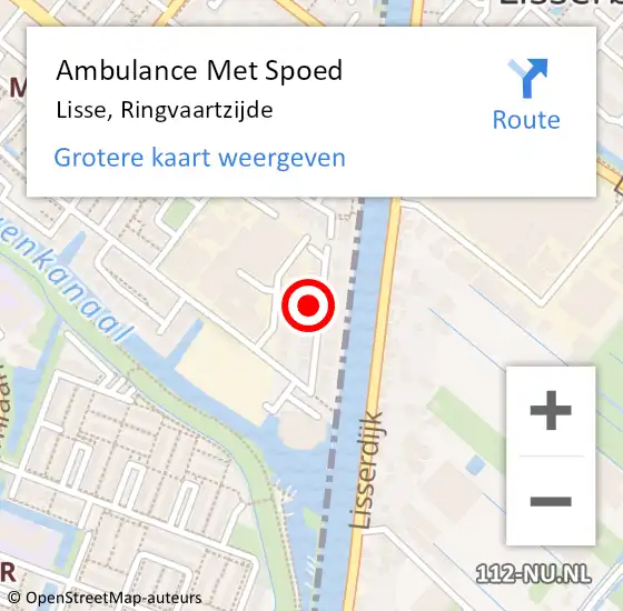 Locatie op kaart van de 112 melding: Ambulance Met Spoed Naar Lisse, Ringvaartzijde op 6 februari 2023 06:03